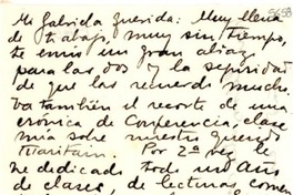 [Carta] [1945, Uruguay] [a] Gabriela Mistral