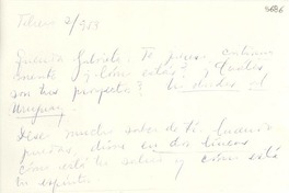 [Carta] 1953 feb. 2, [Uruguay] [a] Gabriela Mistral