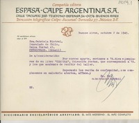[Carta] 1945 oct. 2, Buenos Aires, [Argentina] [a] Gabriela Mistral, Consulado de Chile, Petrópolis, Brasil