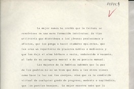 [La mujer nunca ha creído que la cultura_]