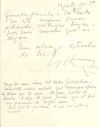 [Carta] [1955?] ago. 10, [Uruguay] [a] Gabriela [Mistral]