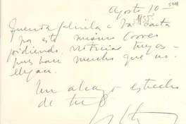 [Carta] [1955?] ago. 10, [Uruguay] [a] Gabriela [Mistral]