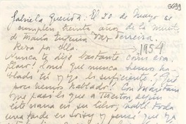 [Carta] 1954 mayo 20, [Uruguay] [a] Gabriela Mistral
