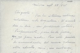 [Carta] 1955 sept. 28, México [a] Gabriela Mistral