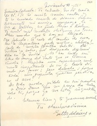 [Carta] [1956?] nov. 4, [Uruguay] [a] Gabriela [Mistral]