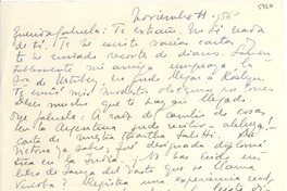 [Carta] [1956?] nov. 4, [Uruguay] [a] Gabriela [Mistral]
