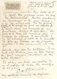 [Carta] [1956?], [Uruguay] [a] Gabriela [Mistral]