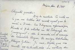 [Carta] 1955 dic. 8, México [a] Gabriela Mistral