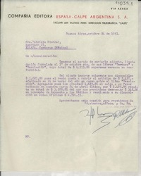 [Carta] 1951 oct. 24, Buenos Aires, [Argentina] [a] Gabriela Mistral, Xalapa, Veracruz, México