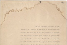 [Carta] 1940 feb., Montevideo [a] Gabriela Mistral