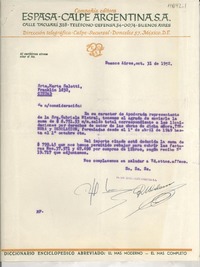 [Carta] 1952 oct. 31, Buenos Aires, [Argentina] [a] Marta [i.e. Martha] Salotti, [Argentina?]