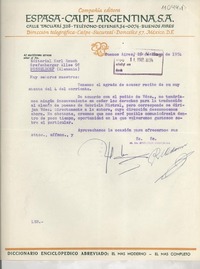 [Carta] 1954 ene. 25, Buenos Aires, [Argentina] [a la] Editorial Karl Rauch, Dusseldorf, Alemania