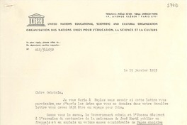 [Carta] 1953 janv. 19, Paris [a] Gabriela Mistral, Nápoles