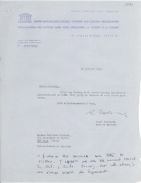 [Carta] 1953 jul. 15, [Paris] [a] Gabriela [Mistral], New York