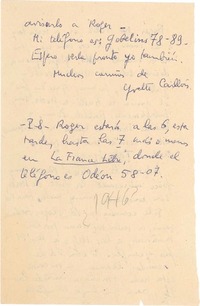 [Carta] [1946, Paris] [a] Gabriela Mistral