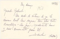 [Tarjeta] 1953 [a] Gabriela Mistral