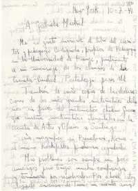 [Carta] 1946 jul. 10, New York [a] Gabriela Mistral