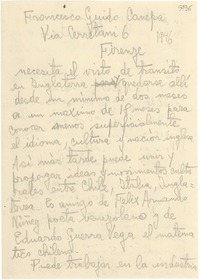 [Carta] 1946, Firenze, [Italia] [a] Gabriela Mistral
