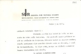 [Carta] 1945 jul. 3, [Buenos Aires, Argentina] [a] Gabriela Mistral