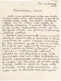 [Carta] 1941 nov. 4, Rio [de Janeiro, Brasil] [a] Gabriela Mistral