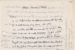 [Carta] 1934, Altare, Savona, Italia [a] Gabriela Mistral