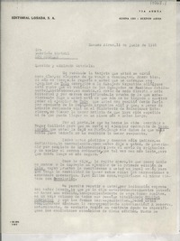 [Carta] 1946 jun. 14, Buenos Aires, [Argentina] [a] Gabriela Mistral, Los Angeles, California, [EE.UU.]