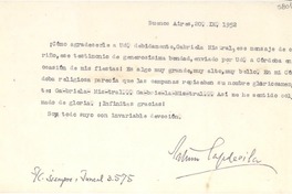 [Carta] 1952 sept. 20, Buenos Aires [a] Gabriela Mistral