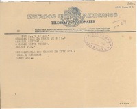 [Telegrama] 1950 mar. 24, Uruapán, Mich., [México] [a] Gabriela Mistral, Jalapa, Ver.