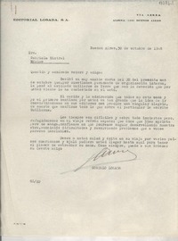 [Carta] 1948 oct. 30, Buenos Aires, [Argentina] [a] Gabriela Mistral, México