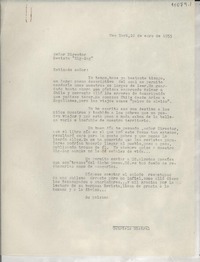 [Carta] 1955 ene. 10, New York, [EE.UU.] [al] Señor Director, Revista "Zig-Zag"