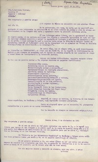 [Carta] 1951 dic. 3, Buenos Aires, [Argentina] [a] Gabriela Mistral, Rapallo, Génova, Italia