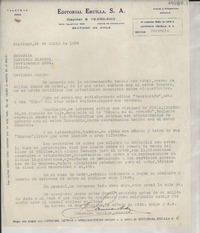[Carta] 1938 jun. 28, Santiago, [Chile] [a] Gabriela Mistral, [Santiago, Chile]