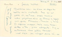 [Tarjeta] 1952 sept. 8, Roma, [Italia] [a] Gabriela Mistral