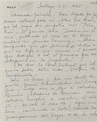 [Carta] 1945 jun. 13, Santiago, [Chile] [a] Gabriela [Mistral]