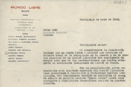 [Carta] 1943 mayo 8, Santiago, [Chile] [a] Gabriela Mistral