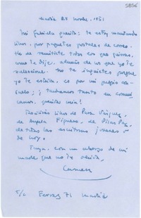 [Carta] 1951 nov. 24, Madrid [a] Gabriela Mistral