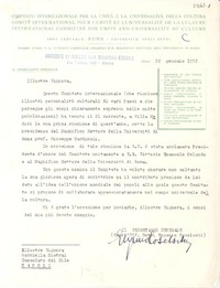 [Carta] 1952 genn. 22, Roma, [Italia] [a] Gabriela Mistral, Napoli