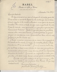 [Carta] 1947 nov. 4, [Santiago, Chile] [a] Gabriela [Mistral]