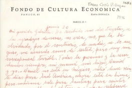 [Carta] [1946] jun. 20, [México D.F.] [a] Gabriela [Mistral]