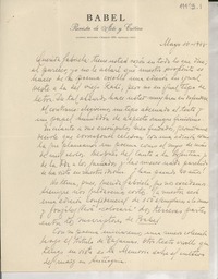 [Carta] 1948 mayo 10, [Santiago, Chile] [a] Gabriela [Mistral]