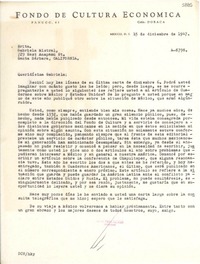 [Carta] 1947 dic. 15, México D.F. [a] Gabriela Mistral, Santa Bárbara, California