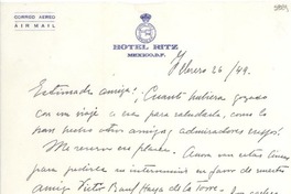 [Carta] 1949 feb. 26, [México D.F.] [a] Gabriela Mistral