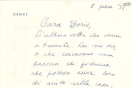 [Carta] 1952 feb. 8, [Italia] [a] Doris Dana