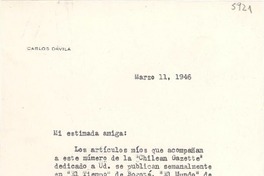[Carta] 1946 mar. 11 [a] [Gabriela Mistral]
