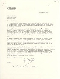 [Carta] 1951 oct. 15, New York, [EE.UU.] [a] Gabriela Mistral, Rapallo, Italy