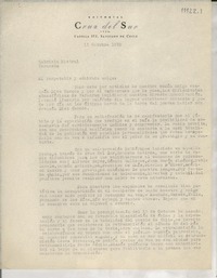 [Carta] 1950 oct. 15, Santiago, [Chile] [a] Gabriela Mistral, Veracruz, [México]