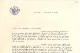[Carta] 1948 ago. 21, Santiago, [Chile] [a] Gabriela Mistral