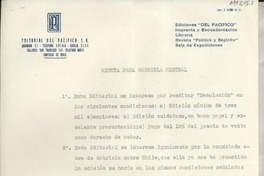 [Carta] [1945?], [Santiago, Chile] [a] Gabriela Mistral