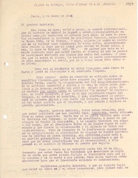 [Carta] 1934 ene. 6, Paris, Francia [a] Gabriela [Mistral]