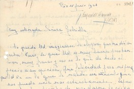 [Carta] 1943 jun. 15, Río de Janeiro [a] Gabriela Mistral